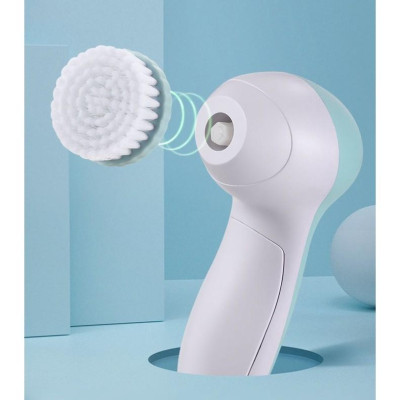 (Xả Kho) Máy Rửa Mặt Rung 5 Đầu Thay Thế Loại Bỏ Vi Khuẩn, Bụi Bẩn Có Hại