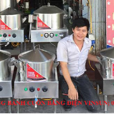 Nồi Tráng Bánh Cuốn Inox Điện Tự Động Vinsun Hàng Chính Hãng 