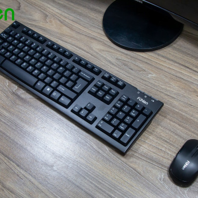 Bộ phím chuột máy tính không dây Fuhlen A150g, BH 24 tháng, Tặng kèm pin- Hàng chính hãng