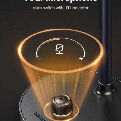 Ugreen UG90416CM564TK Màu Đen Micro để bàn cổng kết nối USB có kèm nút chỉnh tăng , giảm âm lượng - HÀNG CHÍNH HÃNG