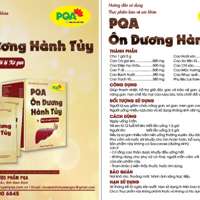 PQA Ôn Dương Hành Tủy là dược phẩm giúp thanh nhiệt, hỗ trợ giải độc gan và bảo vệ gan, giúp tăng cường chức năng gan, hạn chế tác hại của rượu bia, hóa chất đối với gan.