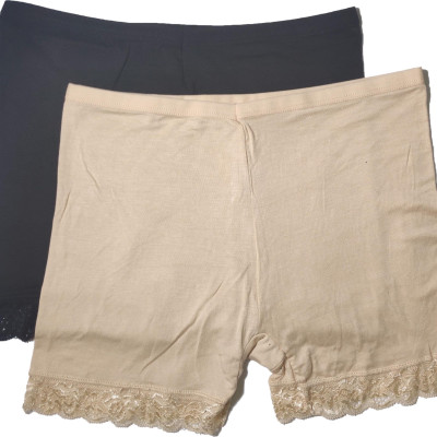 Combo 4 Quần mặc trong váy chất cotton siêu mịn 2 màu đen và 2 màu be