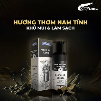 Dung dịch vệ sinh nam dạng bọt, hương thơm nam tính Shell Masculine Scents - Chai 100ml