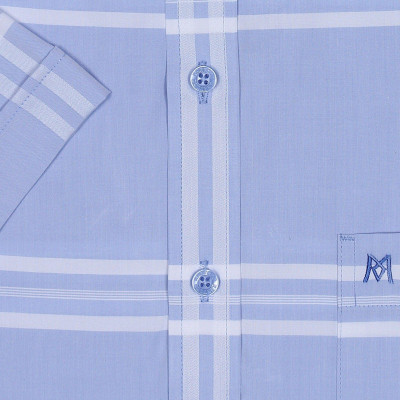 Áo sơ mi nam KHATOCO ngắn tay kẻ caro A1MN468T2-CNCR070-2409-N