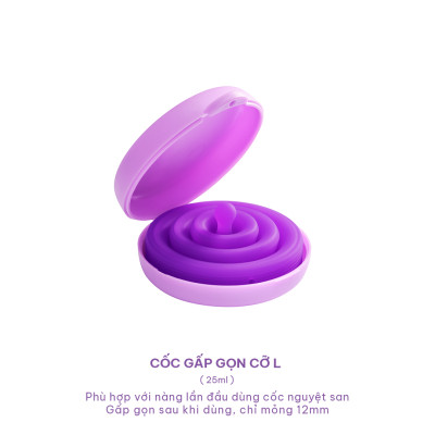 Cốc nguyệt san gấp gọn Z Cup cỡ L (25ml) Cup Yess chính hãng, an toàn, nhỏ gọn, siêu tiện lợi