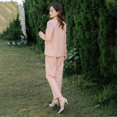 Set bộ đi chơi, đi làm cực kì sang chảnh gồm 1 áo khoác blazer và 1 quần dài form chuẩn đẹp Bv02