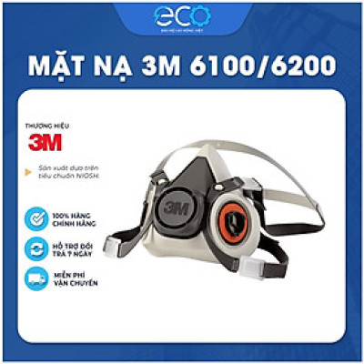 Mặt nạ phòng độc 3M 6100/6200 chính hãng | chống hơi độc, phun sơn, xịt thuốc (Chưa Kèm Phin)