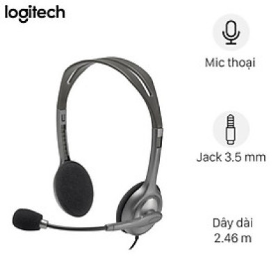 Tai Nghe Văn Phòng Logitech H110 - Hàng Chính Hãng