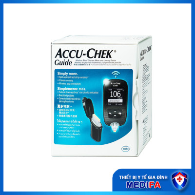 [TRỌN BỘ] Máy Đo Đường Huyết Accu-Chek Guide - Hàng Chính Hãng Kèm 25 Que Thử Và Trụ 6 Kim Chích Máu