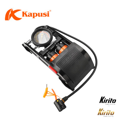 Bơm Xe Bơm Hơi Đạp Chân Kapusi Xe Máy Xe Đạp Ô Tô Đa Năng Mini 2 Xilanh