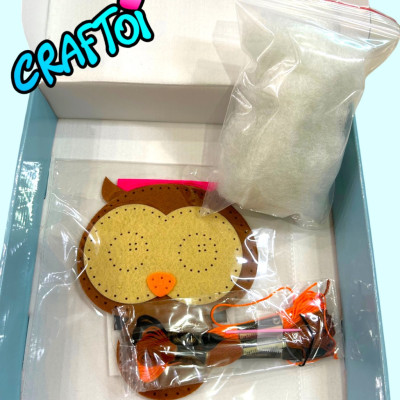 KIM NHỰA Bộ Thủ Công Trẻ Tự Làm Thú Bông 5+ OWL OWLIVIA Craftoi Felt Sewing toy prepunched holes plastic needle
