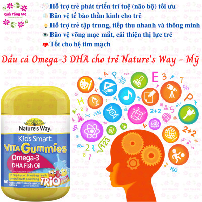 Dầu cá Omega-3 DHA cho trẻ Vita Gummies Nature