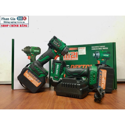 Combo·Máy Bắn Vít/Máy Bulong Dekton 550 N.m Bộ 2 Pin 15 CELL chính hãƞg