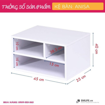 Kệ sách để bàn giá rẻ bằng gỗ SMLIFE Anisa