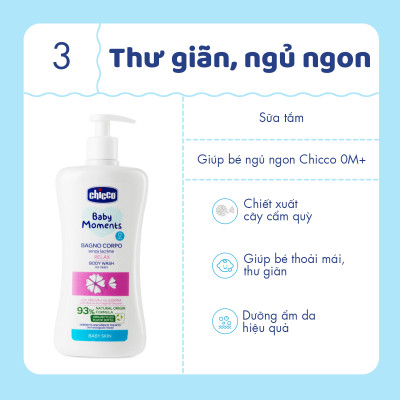 Sữa tắm giúp bé ngủ ngon Chicco 0M+ 500ml