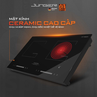 Bếp đôi điện từ hồng ngoại Junger NKD-20 4200W Không kén nồi Hàng Chính Hãng Bảo Hành 36 Tháng
