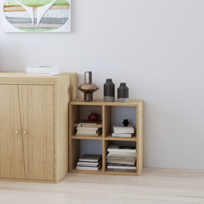 HAPPY FURNITURE , Kệ sách 4 ngăn - CHANN, KSA_100 , 54cm x 28cm x 54cm DxRxC