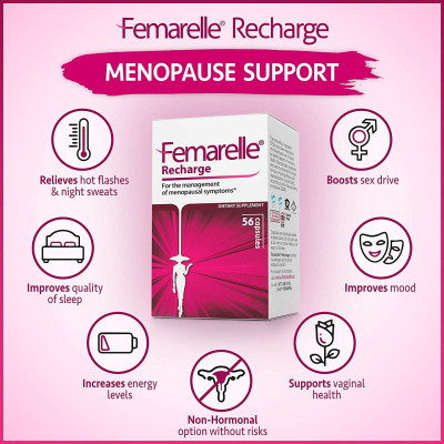 Thực phẩm sức khoẻ Femarelle Recharge Menopause Relief viên uống dành cho Phụ nữ đang ở thời kỳ mãn kinh