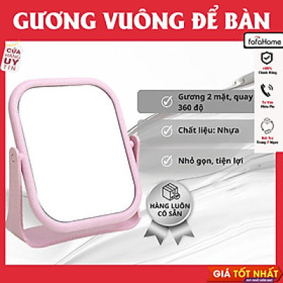 Gương Trang Điểm Để Bàn, Gương Soi Di Động Dòng Thấp Hai Mặt Xoay 360 Độ Gương Trang Điểm Để Bàn 2 Mặt Xoay Chất Liệu Lúa Mạch Bền Chắc