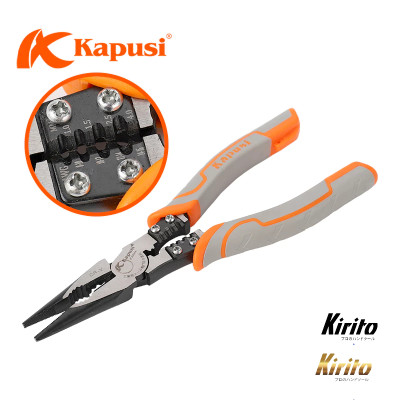 Kìm nhọn đa năng 9inch 225mm KAPUSI Japan K-8068, thép CRV độ cứng cao lưỡi kìm sắc