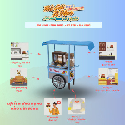 MÔ HÌNH TỰ LẮP RÁP DIY SÀI GÒN TÍ HON - XE KEM - HR05