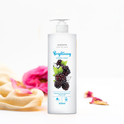 Kem Tắm Watsons Chiết Xuất Dâu Tằm & Vitamin B3 Trắng Da Brightening Shower Cream 450ml
