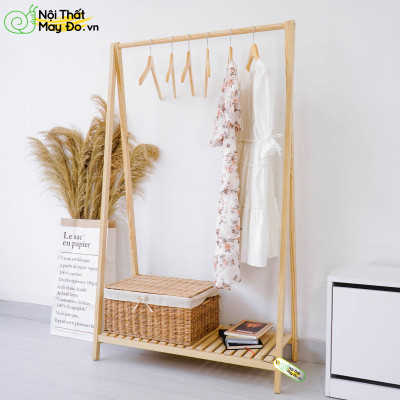 Giá Treo Quần Áo 1 Tầng - A Hanger 1F - Thiết Kế Khung Treo Hình Chữ A Đơn Giản - Size M - Dễ Lắp Ráp Và Di Chuyển - Màu gỗ
