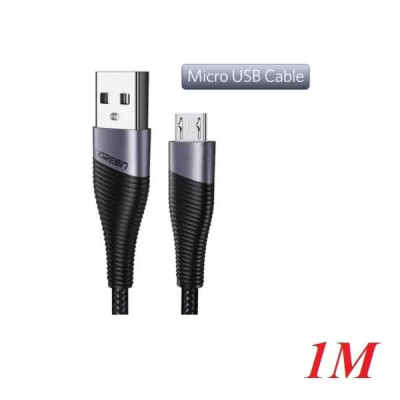 Ugreen UG50873ED017TK 1M màu Xám Cáp sạc truyền dữ liệu USB 2.0 sang MICRO USB đầu mạ thiếc - HÀNG CHÍNH HÃNG