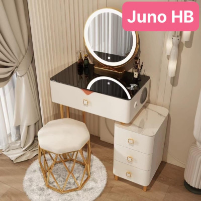Bàn trang điểm HB Tundo bọc da mặt kính gương led cảm ứng