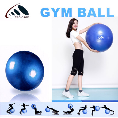 Bóng Tập Fitness, Yoga Chính Hãng PRO-CARE Cao Su Chống Nổ, Đường Kính 65cm Và 75cm - Tặng Ống Bơm