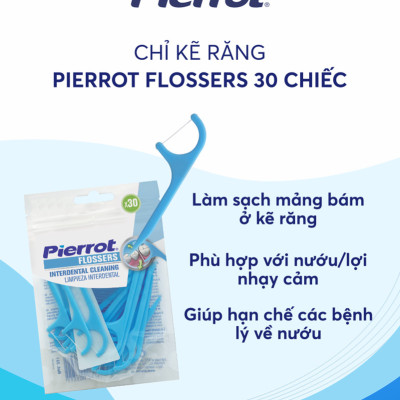 Combo 3 Tặng 1 Chỉ kẽ răng Pierrot FIossers 30pcs làm sạch kẽ răng, mảng bám