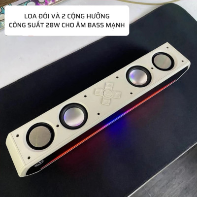 Loa bluetooth JK-1119, Loa Máy Tính Gaming Soundbar Để Bàn Led RGB Âm Bass Mạnh Mẽ + tặng dây 3.5 - Hàng nhập khẩu