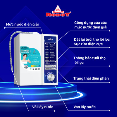 Máy Lọc Nước Điện Giải Ion Kiềm ROBOT ionMega 117 Dòng Máy Cơ - Hàng Chính Hãng