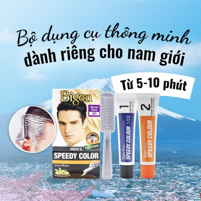 Thuốc nhuộm phủ bạc Bigen Men dành cho nam, nhuộm tóc bạc hoàn toàn, mùi dễ chịu, tiện lợi 80ml dạng kem