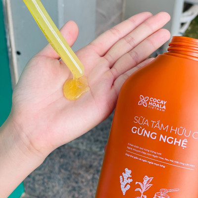 Combo 2 chai Sữa tắm thảo dược hữu cơ Gừng Nghệ Cỏ Cây Hoa Lá - Chiết Xuất Từ 7 Loại Thảo Dược Quý - Phòng Cảm, Tránh Gió, Dưỡng Da - Cho Con Cho Mẹ, Cho Đại Gia Đình, chai 500gr