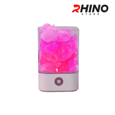 Đèn ngủ đá muối tự nhiên Rhino L901 thanh lọc không khí, 2 màu sắc - hàng chính hãng