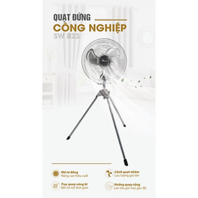  QUẠT ĐỨNG CÔNG NGHIỆP SOWUN SW 823 Hàng chính hãng