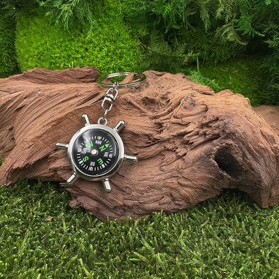 Móc khóa la bàn định vị cầm tay bánh lái tàu vòng chỉ nam thể thao, cắm trại, leo núi, đi bộ, dã ngoại Legaxi