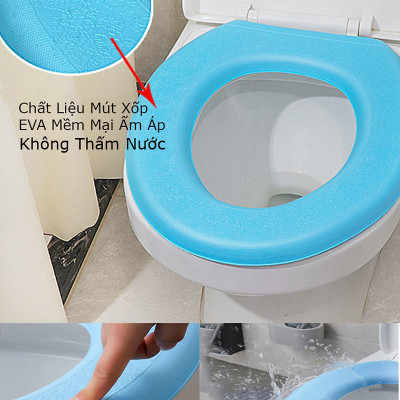 Miếng Lót, Đệm Lót Bồn Cầu Giữ Ấm Mùa Đông MINIIN , Chống Thấm Nước Chất Liệu Mút Xốp EVA Mềm Mại Ấm Áp - Giao Màu Ngẫu Nhiên