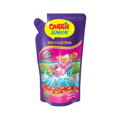 Túi Sữa Tắm Gội cho bé Carrie Junior Hương trái cây thiên nhiên Cheeky Cherry 500G
