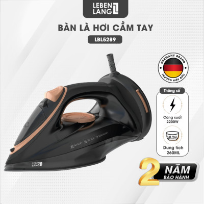 Bàn là hơi nước cầm tay dạng nằm Lebenlang LBL5289, bàn ủi hơi nước 2200W, bình chứa 260ml, bảo hành 2 năm - hàng chính hãng