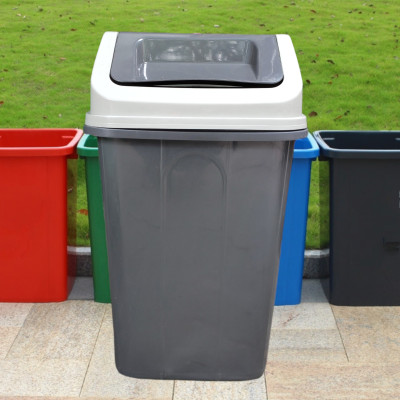 THÙNG RÁC NẮP LẬT CAO CẤP 60L MÀU ĐEN