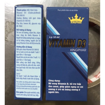 Vitamin D3 Kingphar , dạng nhỏ giọt, chai 10ml