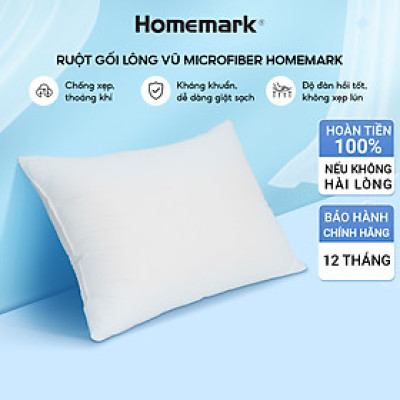 Ruột Gối Microfiber Lông Vũ Nhân Tạo Homemark - Siêu Mềm, Chống Xẹp, Thoáng Khí, Kháng Khuẩn