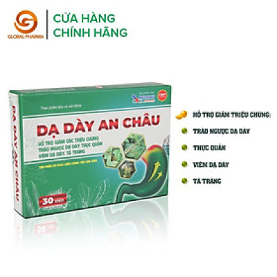 Dạ dày Dược Phẩm An Châu hỗ trợ giảm các triệu chứng viêm dạ dày, trào ngược dạ dày thực quản, tá tràng 30 viên - AC003