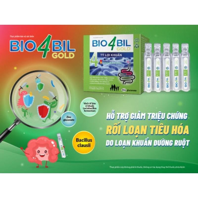 Men vi sinh Bio 4 Bil Gold - bổ sung 5 tỷ lợi khuẩn đường ruột, giúp giảm các triệu chứng rối loạn tiêu hóa