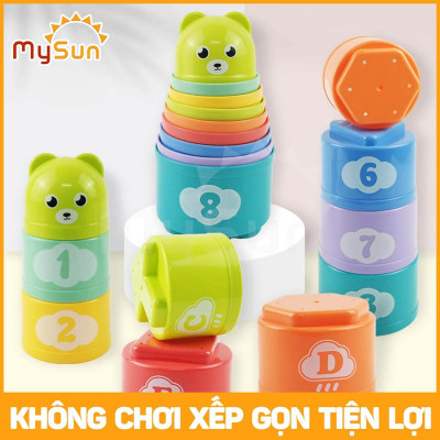 Đồ chơi xếp tháp chồng cốc thông minh giáo dục trí tuệ cho bé học tập đếm số và chữ cái cho bé MySun