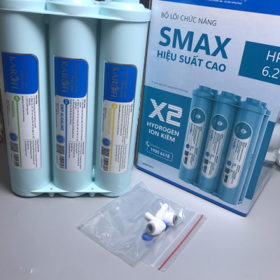 Combo Bộ 10 Cấp Lõi Lọc Karofi bộ lọc thô 1,2,3 và màng RO 50GDP, Cụm chức năng Đúc Nguyên Khối Karofi SMAX Hiệu Suất Cao  Hp6.2 Hydrogen - Hàng Chính Hãng