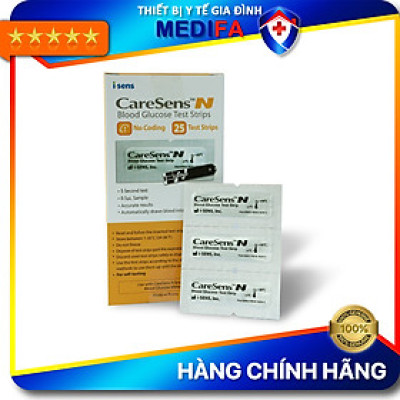 Que thử đường huyết CareSens N (vỉ 25 que) - thương hiệu Hàn Quốc