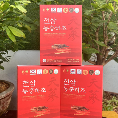 NƯỚC HỒNG SÂM ĐÔNG TRÙNG  30 gói - BẢO VẬT HÀN QUỐC 